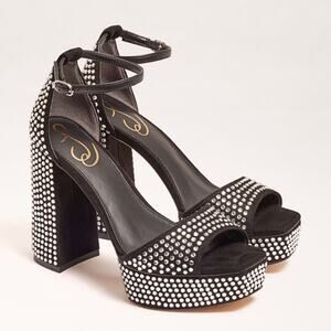 Sam Edelman Nellie Glitz Embellished Platform Sandals Size 8.5 $190